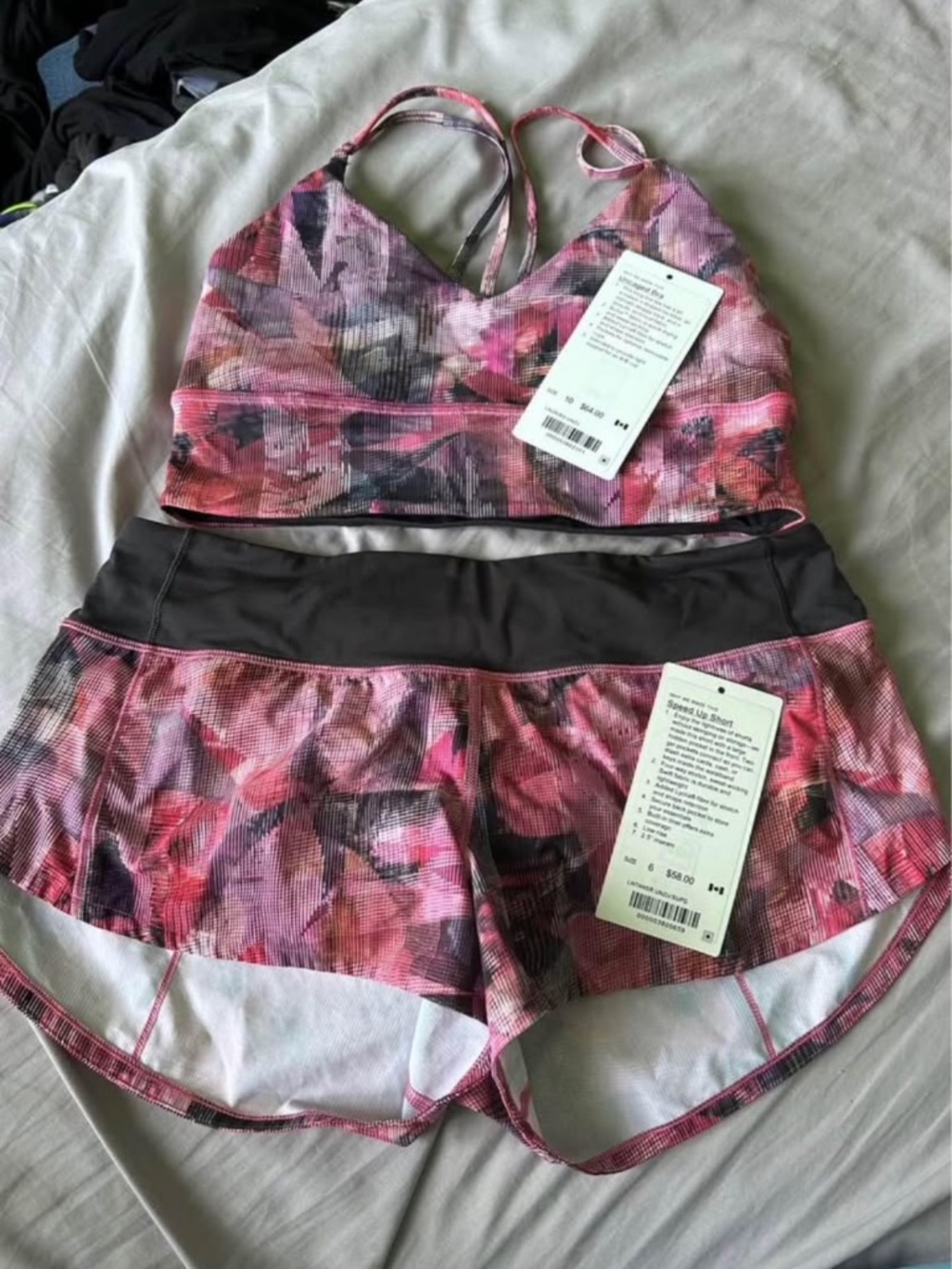 Lululemon sports bra and shorts set